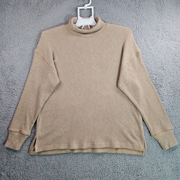 J‎ Crew Sweater Women Small Knit Turtle Neck Long Sleeve Light Brown - S - Picture 1 of 11